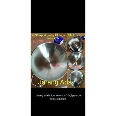wok stainless steel bima - wajan ukuran kecil - jarang ada - bagus