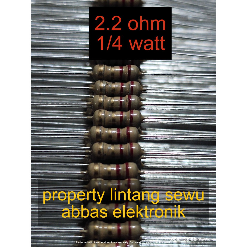 10PCS resistor 2.2 ohm  0.25 watt 1/4 watt