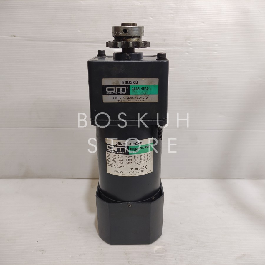 Ac Brake Motor Gearbox Oriental Motor 90W 1:3 220V 483 RPM
