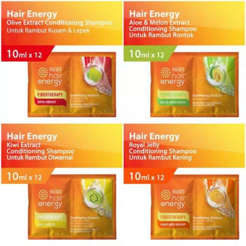 MAKARIZO Shampoo Hair Energy RENCENG (10ml x 12 Sachet)