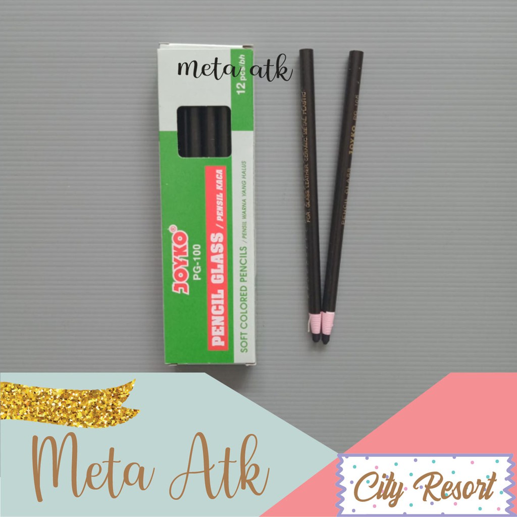 

Pencil Glass / Pensil Kaca Warna Hitam Joyko PG-100 Black 1 Box 12 Pcs