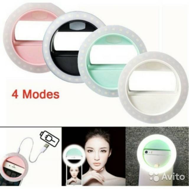 Ringlight Hanaiso Ring Light Selfie Clip Pocket| Lampu Foto Selfie Ringlight Charge USB