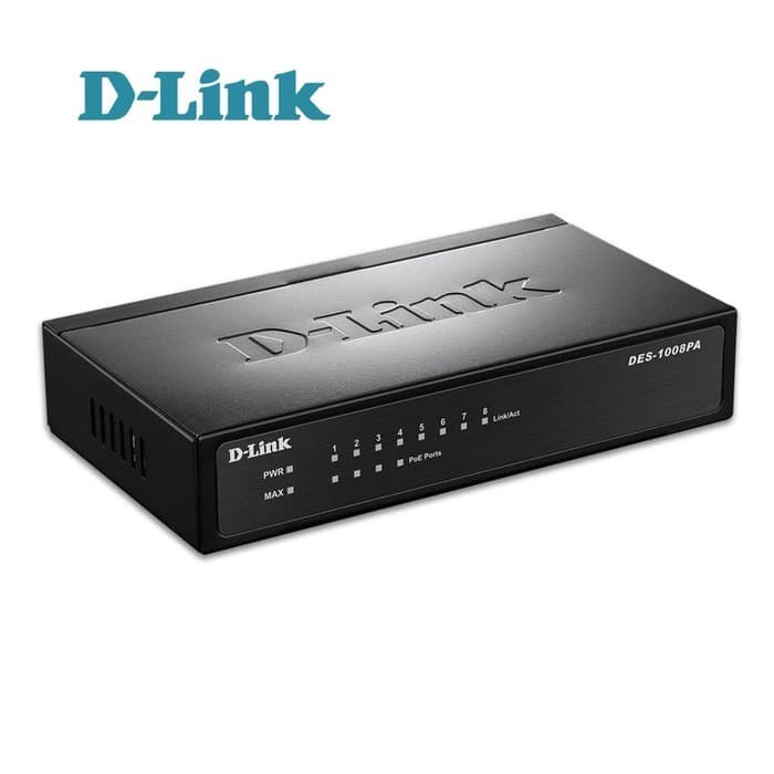 D-Link DES-1008PA 8-Port 10/100Mbps Switch with 4-Port PoE Metal Case | DLink GARANSI RESMI