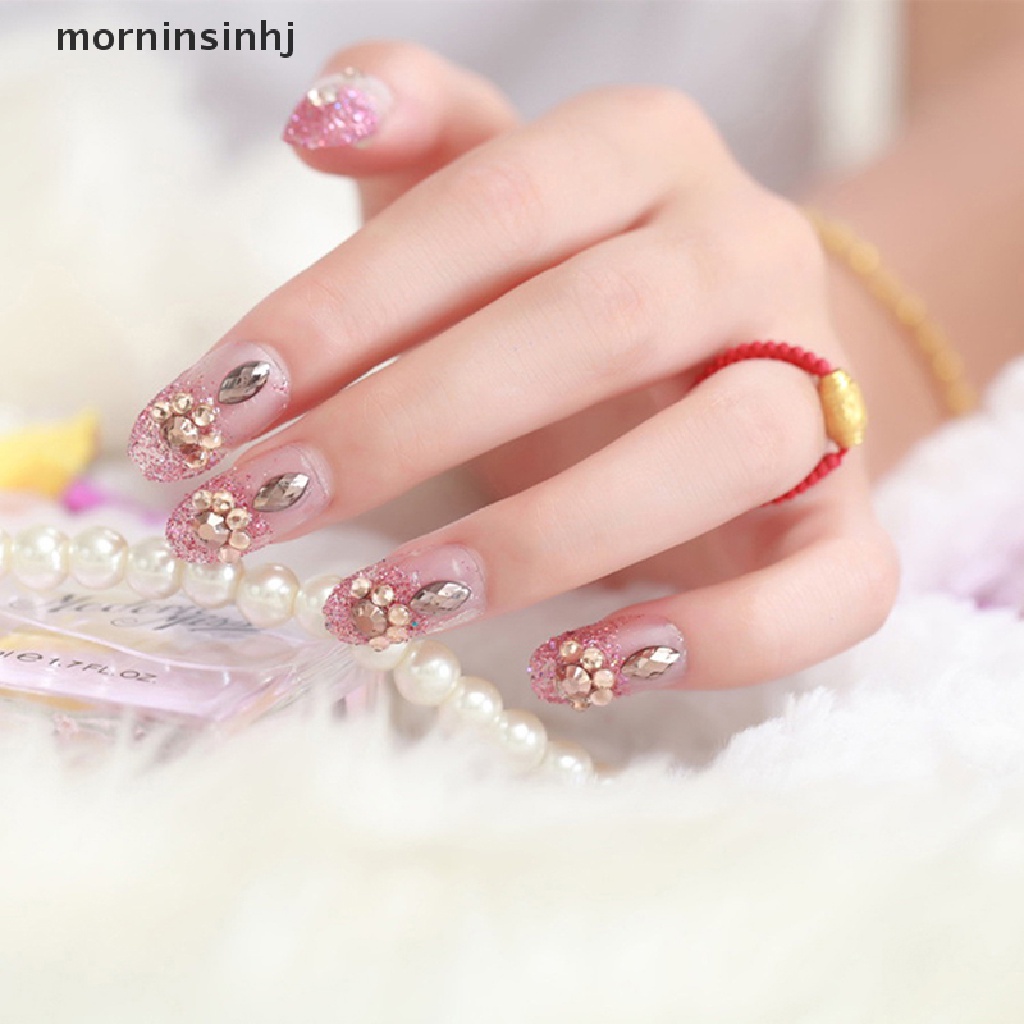 Mornin 24pcs Kuku Palsu Akrilik Uv Gel Untuk Nail Art