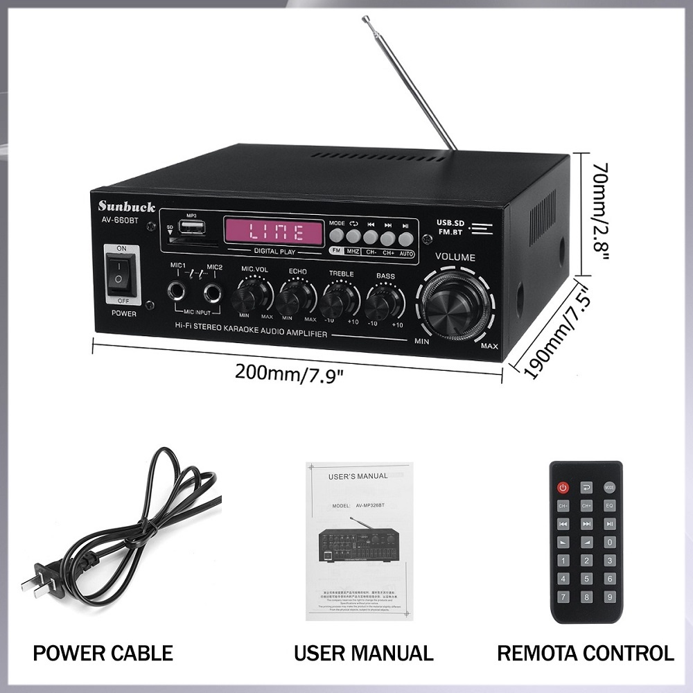 Sunbuck Amplifier Bluetooth 2000W - Amplifier Murah - Amplifier 2000W