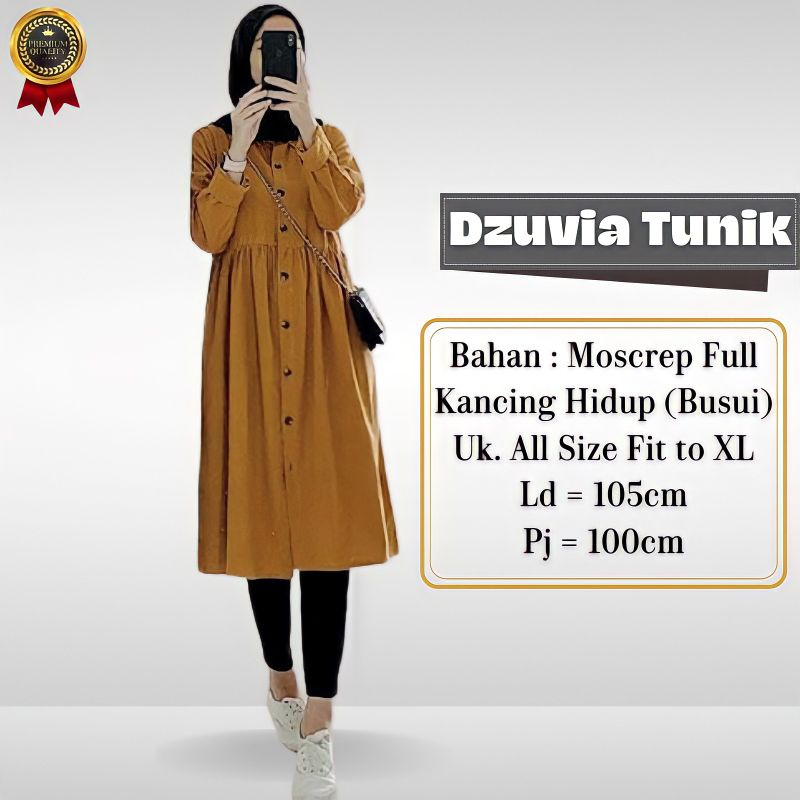 Baju Atasan Wanita Terbaru Dzuvia Tunik Full Kancing Termurah Remaja & Dewasa