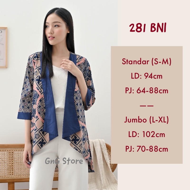 Outer Batik 281 BNI/ Rompi Batik Wanita Modern