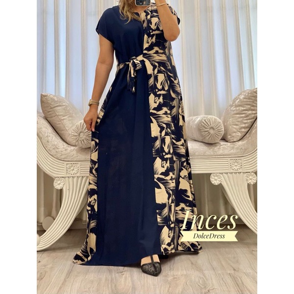 Daster Arab DOLCE INCES Original Label Dress Rayon Super-DIMARA: NAVY