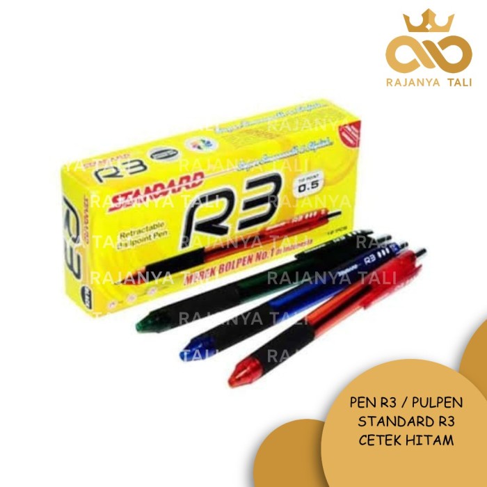 

Gaya Pen R3 / Pulpen Standard R3 Cetek Hitam Bagus