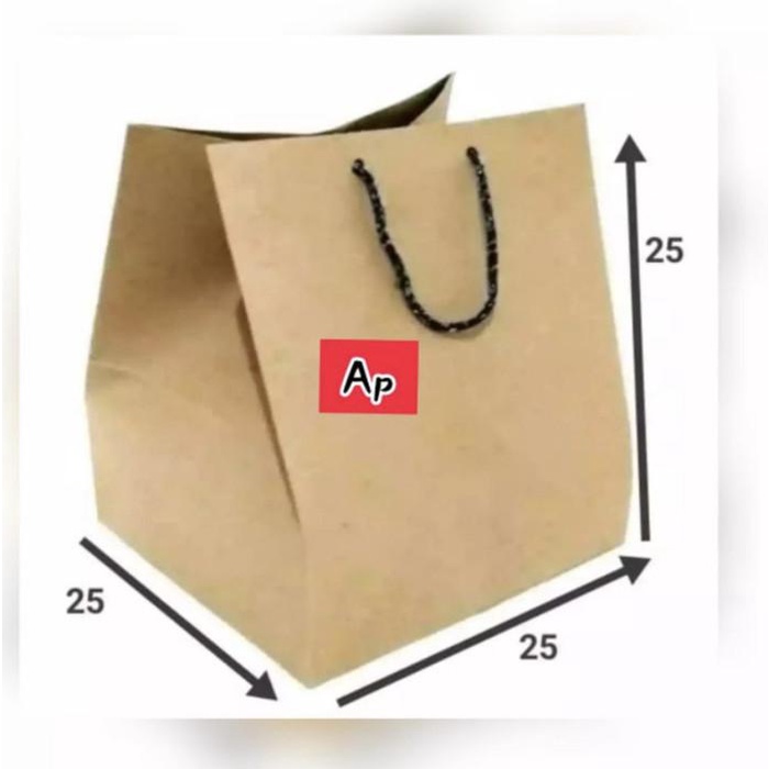 

Goodiebag Paper Bag Untuk Dusnasi,Kotak Kue,Bento Dll. Uk : 25X25X25Cm .150Gsm