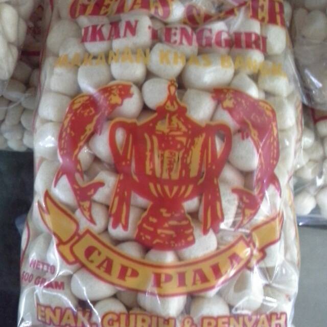 

Kerupuk getas super tenggiri bulat bangka logo merah kuning 500 gr