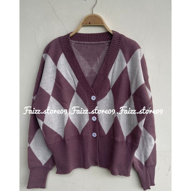 RINA CARDIGAN RAJUT MOTIF TEMPE PREMIUM/Cardigan Rajut Import Wanita STORE09 MURAH