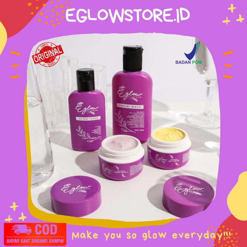 Eglow Platinum BPOM Original 100% Resmi || EGLOW PLATINUM SKINCARE AMAN || EGLOW PLATINUM COD