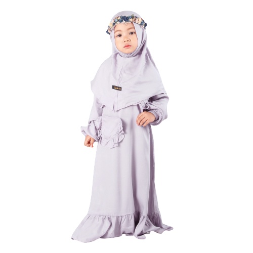 Set Gamis Humaira Anak Usia 1 Sampai 2 Tahun Terbaru Rayon Twill Premium Polos Nyaman