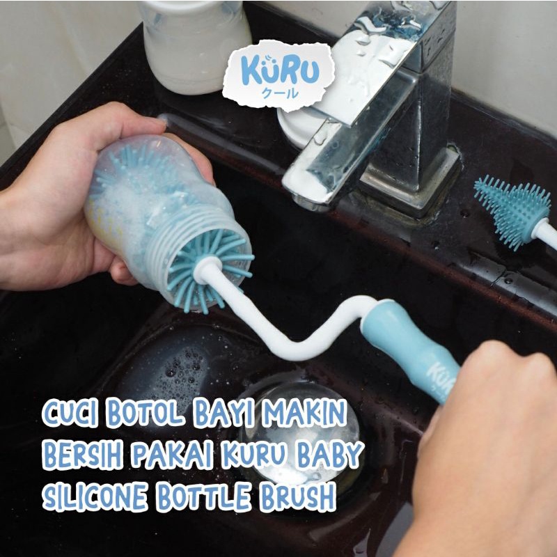 KURU Silicone Bottle Brush | Sikat Silikon Botol Nipple Dot