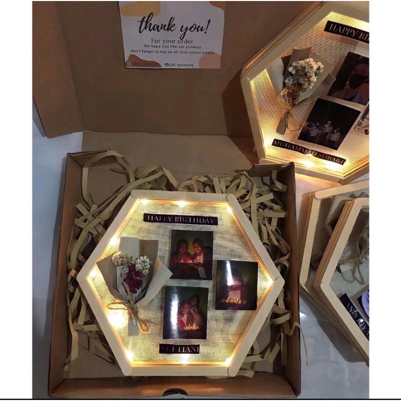 

GIFT BOX HAMPERS HEXAGONAL PLUS LAMP || kado unik | kado murah | kado