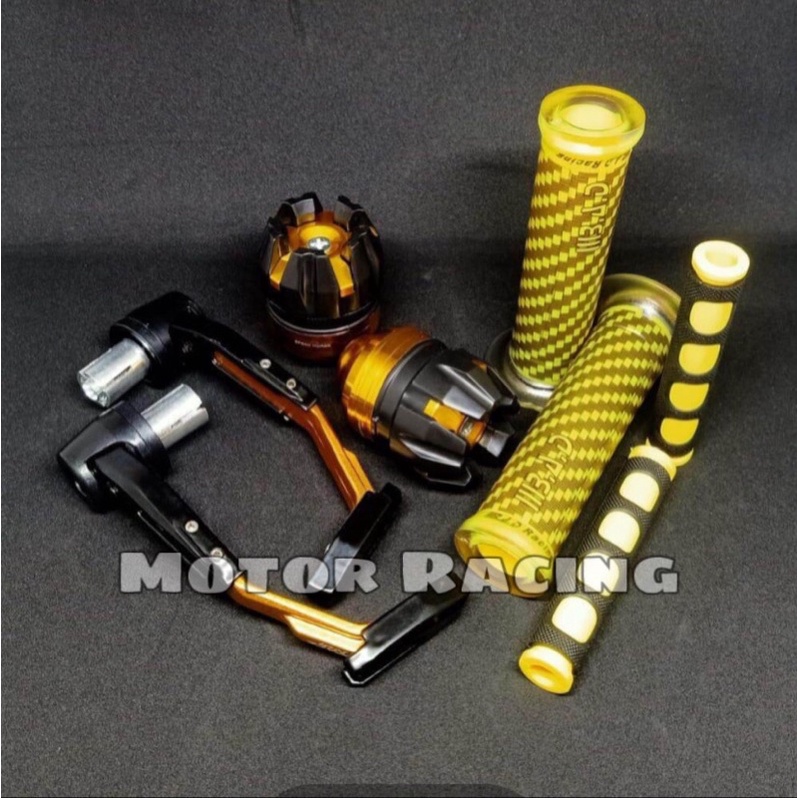 Paket Acc Motor Proguard+Handgrip+Karet Handle+Jalu As Naga Jumbo 4 item Universal Semua Motor