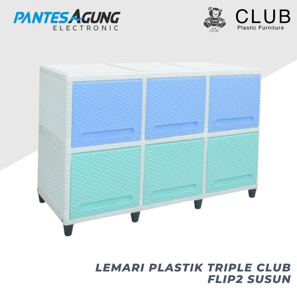 LEMARI PLASTIK TRIPLE CLUB FLIP 2 SUSUN