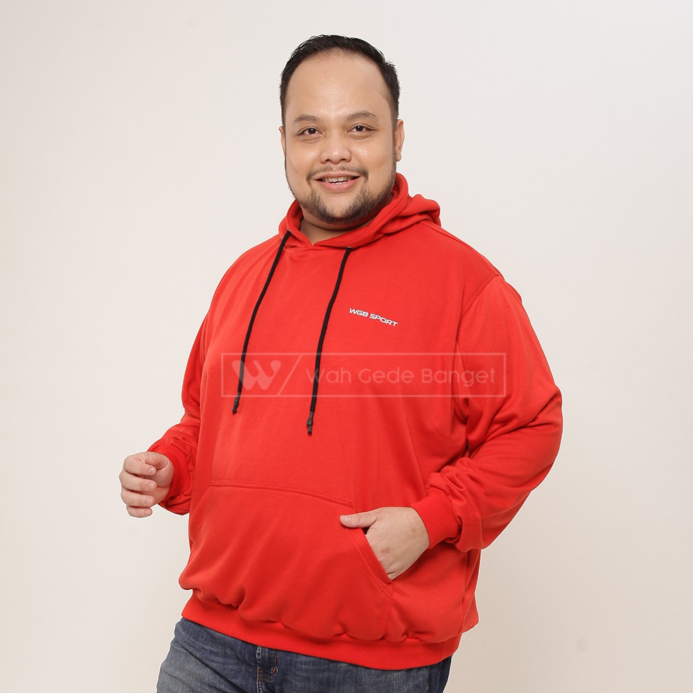 

Hoodie Basic Red Pria Jumbo Big Size Cowok Ukuran Besar XL XXXL