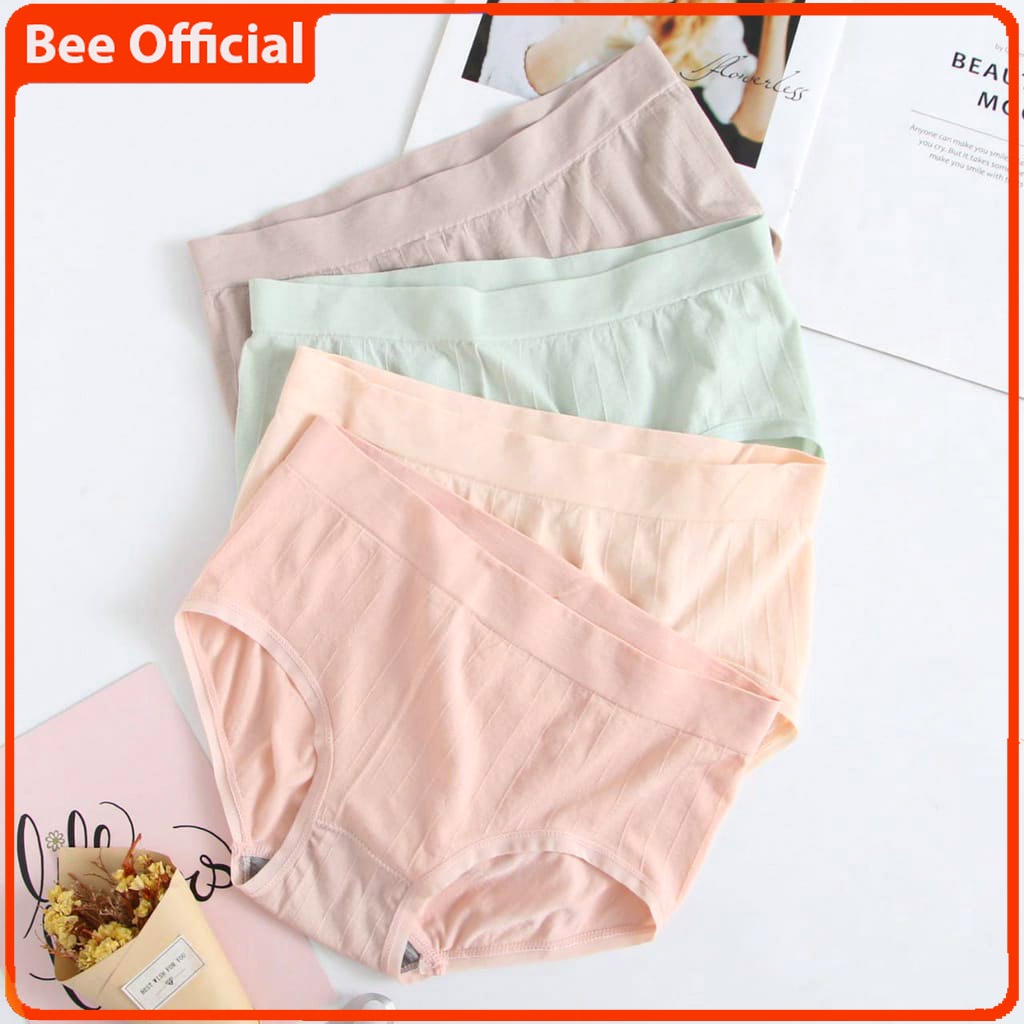 BEE - Celana Dalam Wanita Elastis Bahan Import Mid Waist Cd Undies 1666 TM