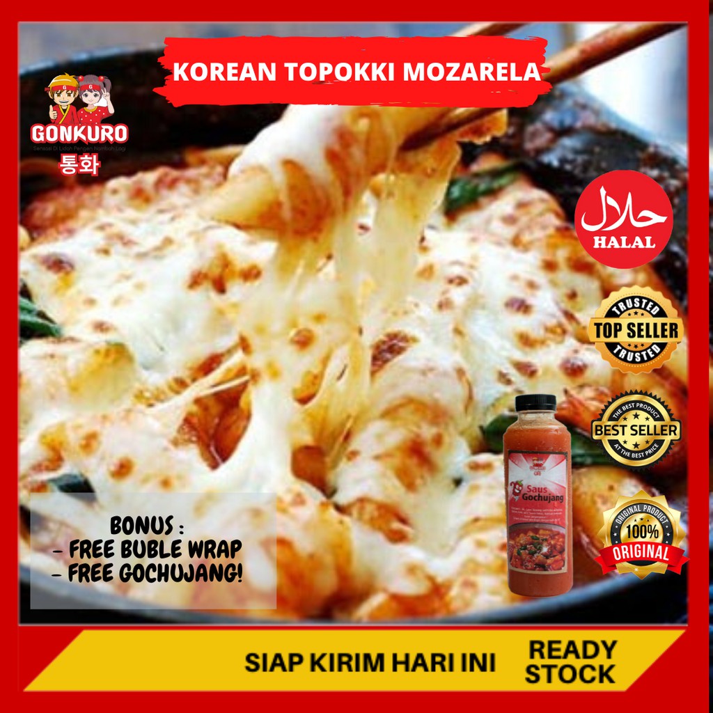 

✔ Toppoki Mozarella Cheese Spicy Topokki Tokpoki Topoki Instan Halal Korea Frozen Food Gonkuro