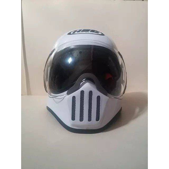 HELM CAKIL HBC PILOT VISOR PUTIH ( Fullface / Retro / Klasik / Vespa )