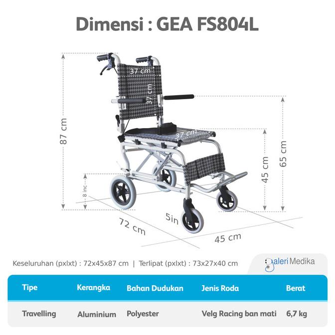 Kursi Roda Travel / Umroh GEA FS804L / FS 804 L