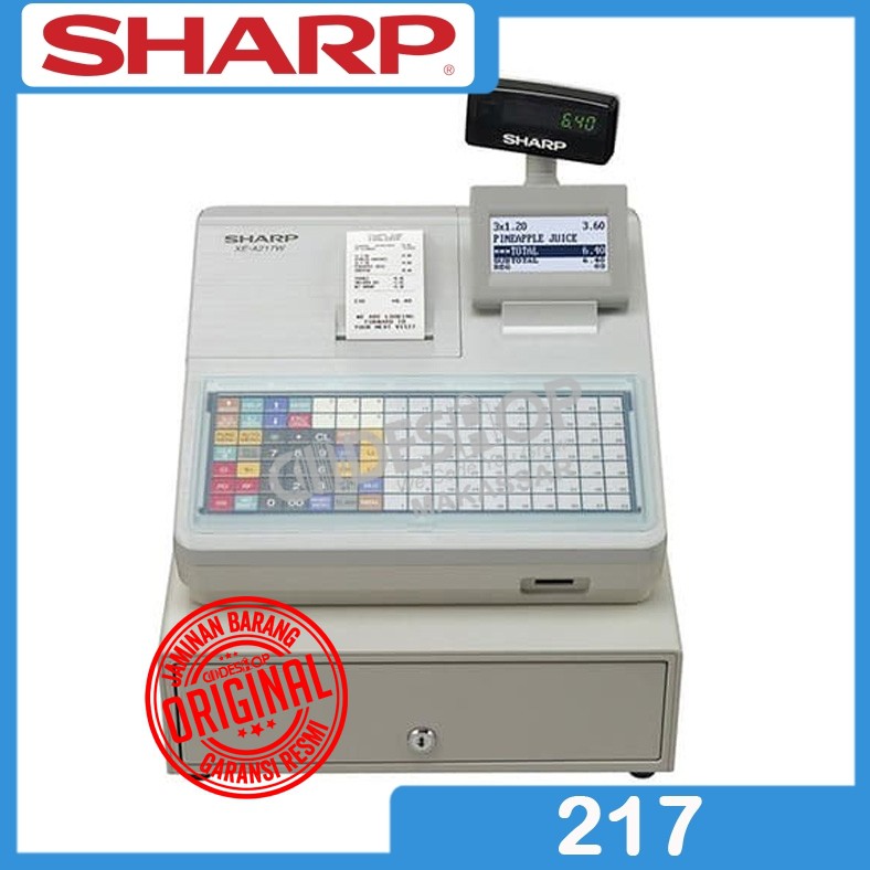 CASH REGISTER SHARP XE-A217W - MESIN KASIR SHARP 217 - XE-A217 W RESTO