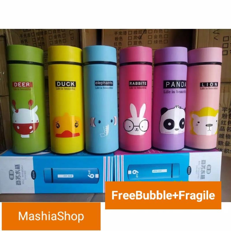 BOTOL MINUM ANIMAL BT21/botol kaca /botol minum animal