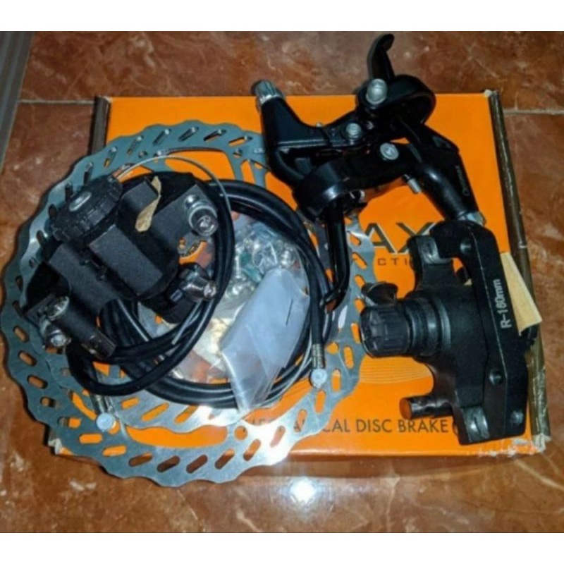 OPTIMAX Taiwan Komplit Rem Sepeda Discbrake Cakram Disc Brake Set Rotor Caliper Kaliper MTB Sepeda Lipat Gunung Seli Dll