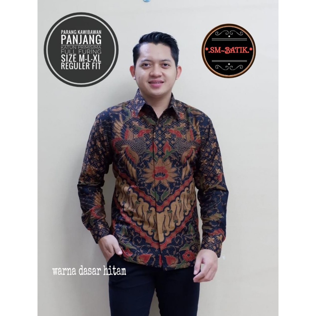 PARANG KAWIBAWAN Kemeja Batik Pria Lengan Panjang Katun Halus FULL FURING SM Batik