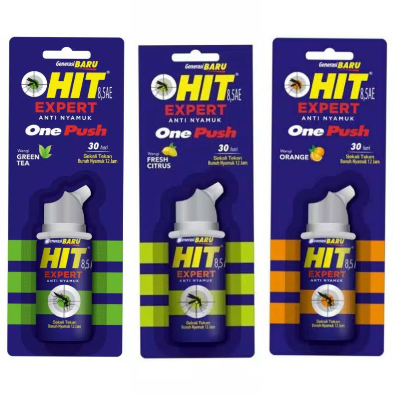 HIT ONE PUSH 12 ML CITRUS ORANGE GREEN TEA ALL VARIAN / ANTI NYAMUK / OBAT NYAMUK SEKALI SEMPROT /