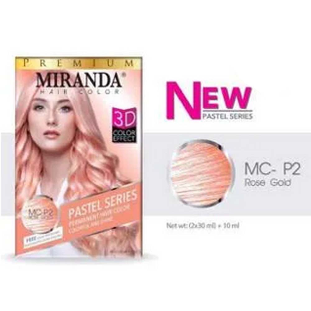 MIRANDA PASTEL SERIES MC-42 ROSE GOLD hair color pewarna cat rambut natural
