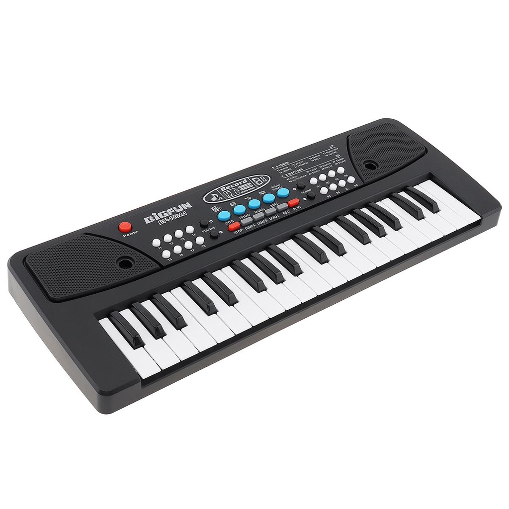 Keyboard Piano Elektronik Digital Warna Hitam Dengan Mikrofon 37 Kunci