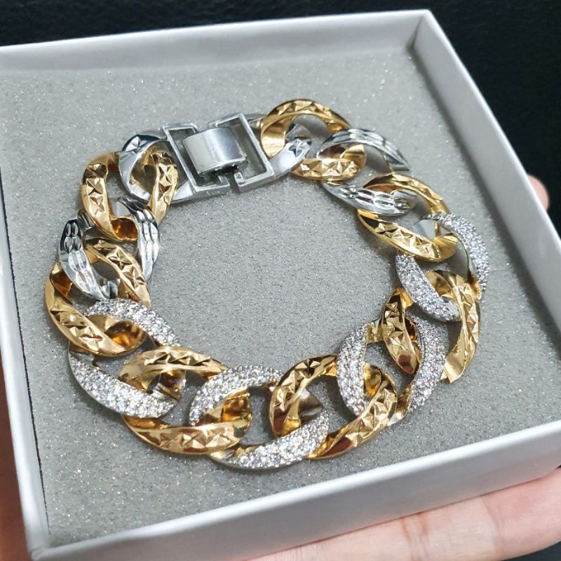 Gelang Premium Gold lapis Emas Bracelet Brandad Band Anti karat anti alergi R-202