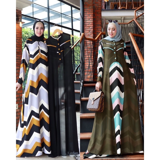 SALE TARRA 3 SET OUTER ORI GLZ GLAMZ Gamis Maxi Dress Wanita Muslimah