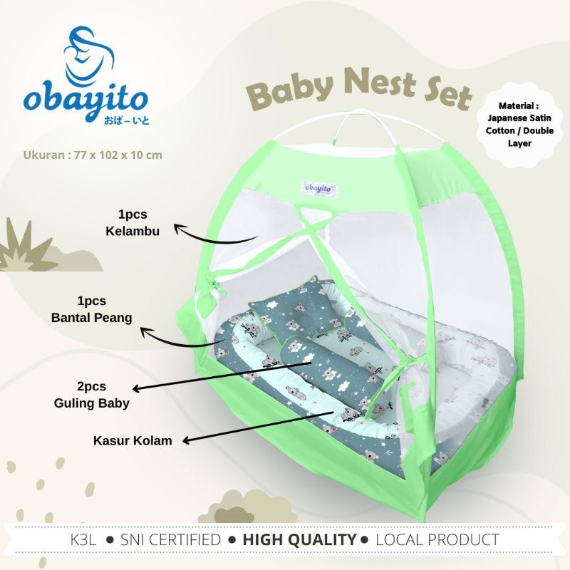 Obayito Baby Nest Set / KAsur Kelambu Bayi