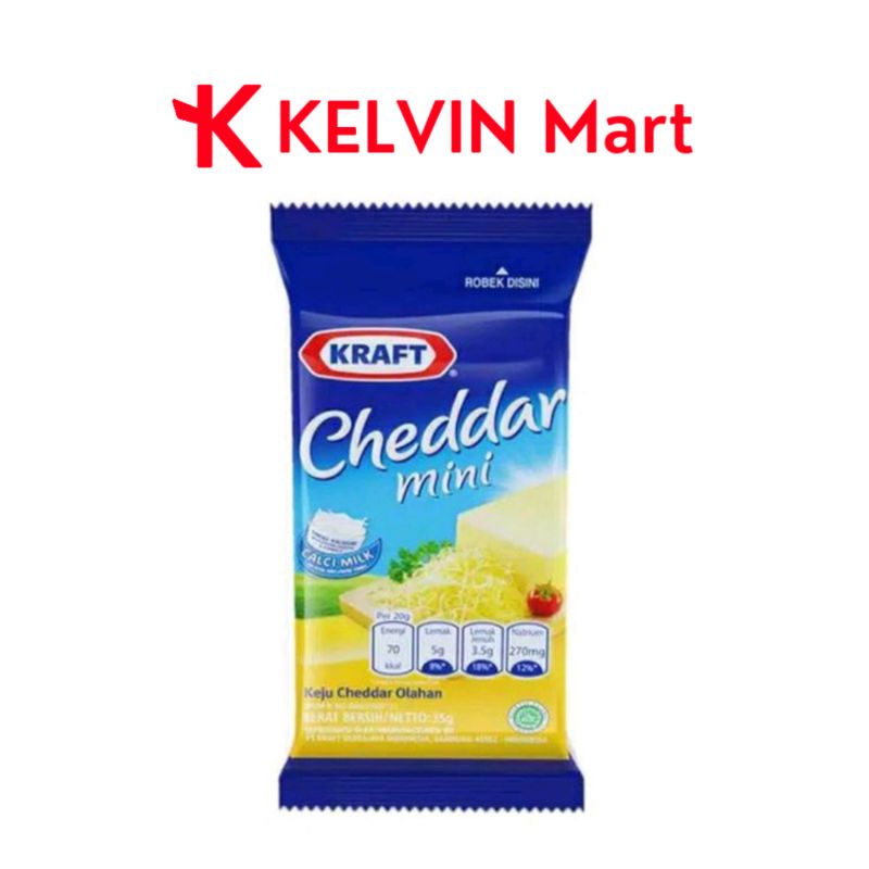 

Kraft Keju Cheese Cheddar Mini Olahan Pck 30g | KELVIN Mart