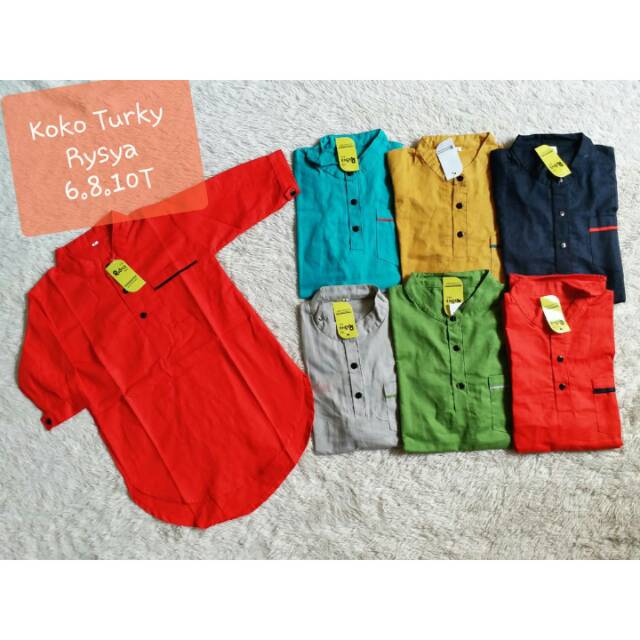 Koko turki anak size 6,8,10 (bisa pilih warna)