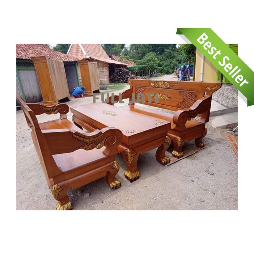 Kursi Tamu Antik Tebal Kayu Jati TPK FULL JATI