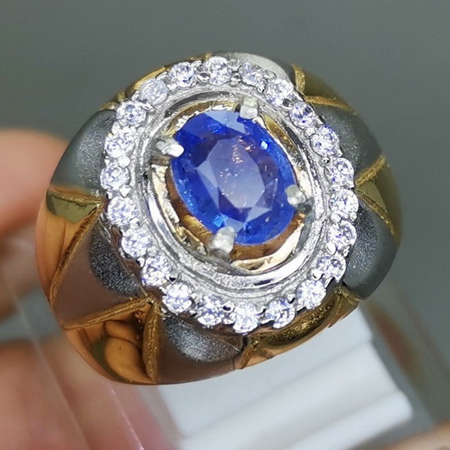 Batu Cincin Asli Blue Safir Selon Ceylon Bagus