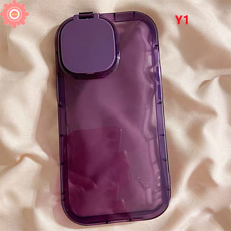 2 In 1 Soft Case TPU Warna Macaron Dengan Cermin Makeup Untuk IPhone 8 7 Plus 13 12 11 Pro Max X XR