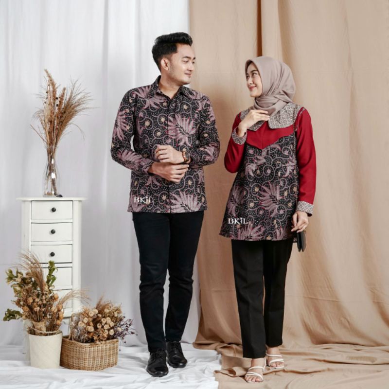 Couple batik kemeja dan blues batik modern size M L XL XXL