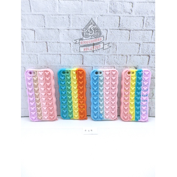 SILICONE CASE POP IT IPHONE 6 PELINDUNG CAMERA - CASE PENGHILANG STRESS PUSH IT BUBBLE CASE RAINBOW