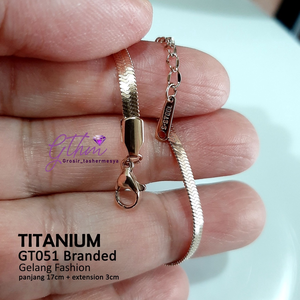 Gelang Titanium Branded H Belt Perhiasan Fashion Import Premium GT055 GTHM