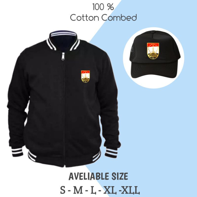 JAKET BASSEBOL PLECCE UNISEX LOGO PERSIS SOLO FREE TOPI SIMPLE KEREN