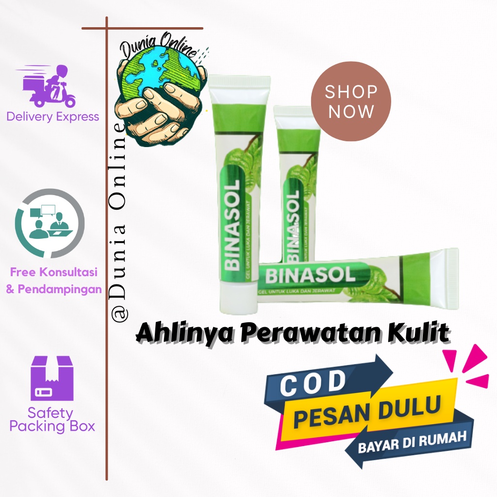 Original Gel Binasol Obat Herbal Penghilang Bekas Luka Diabetes Pasca Operasi dan Gatal