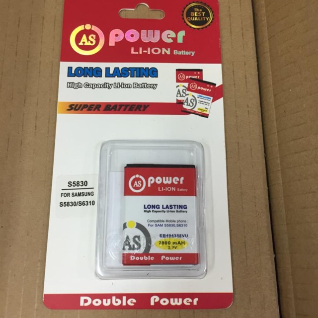 Baterai AS Double Power Samsung Galaxy S5830 / S6310 / EB494358VU