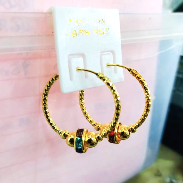 [tiara] anting wanitan / anting gipsi permata / replika emas / yaxiya / anting permata / anting