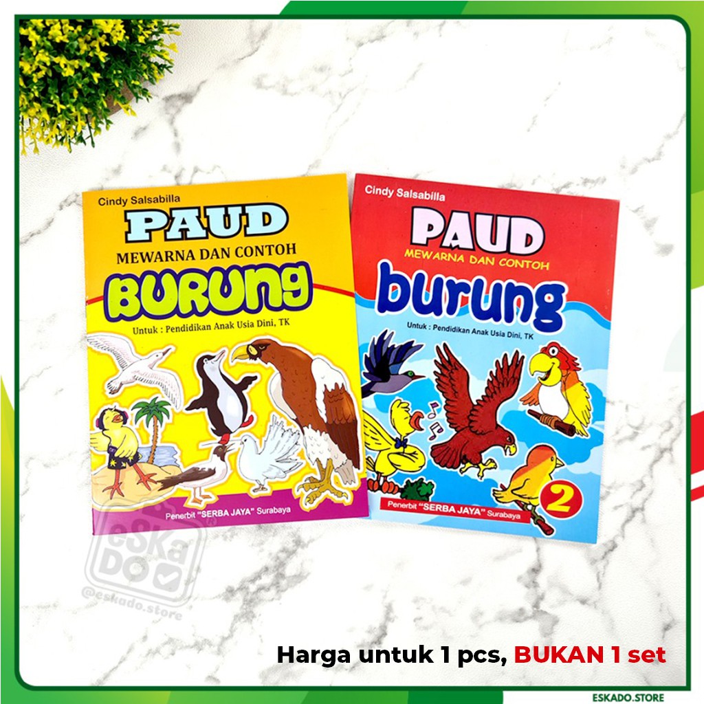 PAUD Mewarna dan Contoh BURUNG 1-2 mewarnai Burung